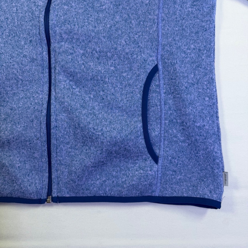 Eddie Bauer Womens Medium‎ M Blue Sweater Fleece Jacket Full Zip Periwinkle Marl - Picture 5 of 14